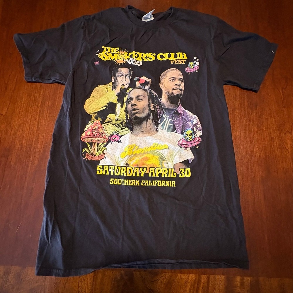 The Smoker's Club Fest 2022 T-Shirt M Kid Cudi Playboi Carti Wiz Khalifa Rap Tee